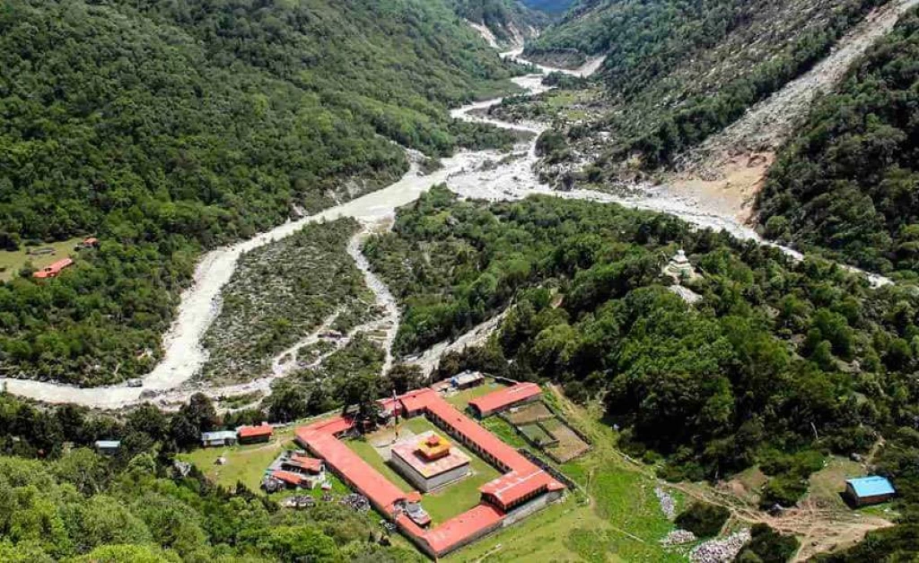 Lapchi Monasterary from Upper Lapchi Retreat Center, Lapchi Kang, Nepal